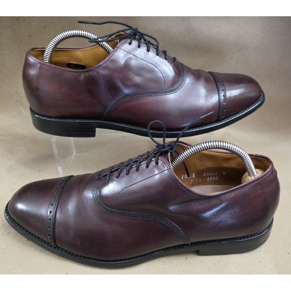 Allen Edmonds Byron (Sz 10.5 E) Oxfords Dress Shoes Mens Burgundy  Cap Toe WIDE